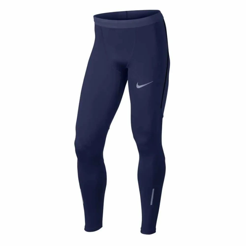 Nike Men's Dri-Fit Power Shield Tech Reflective Navy Running Tights M